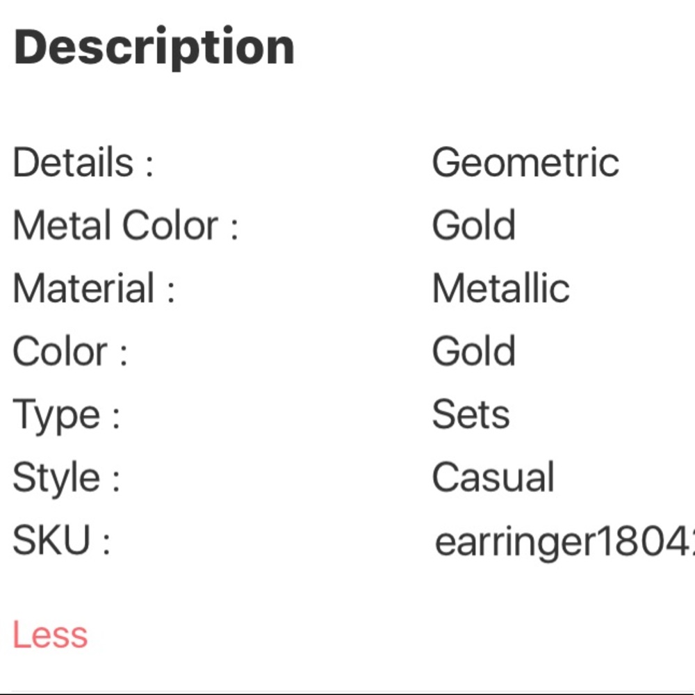 Geometric stud earrings (4pc) - Picture 5 of 6